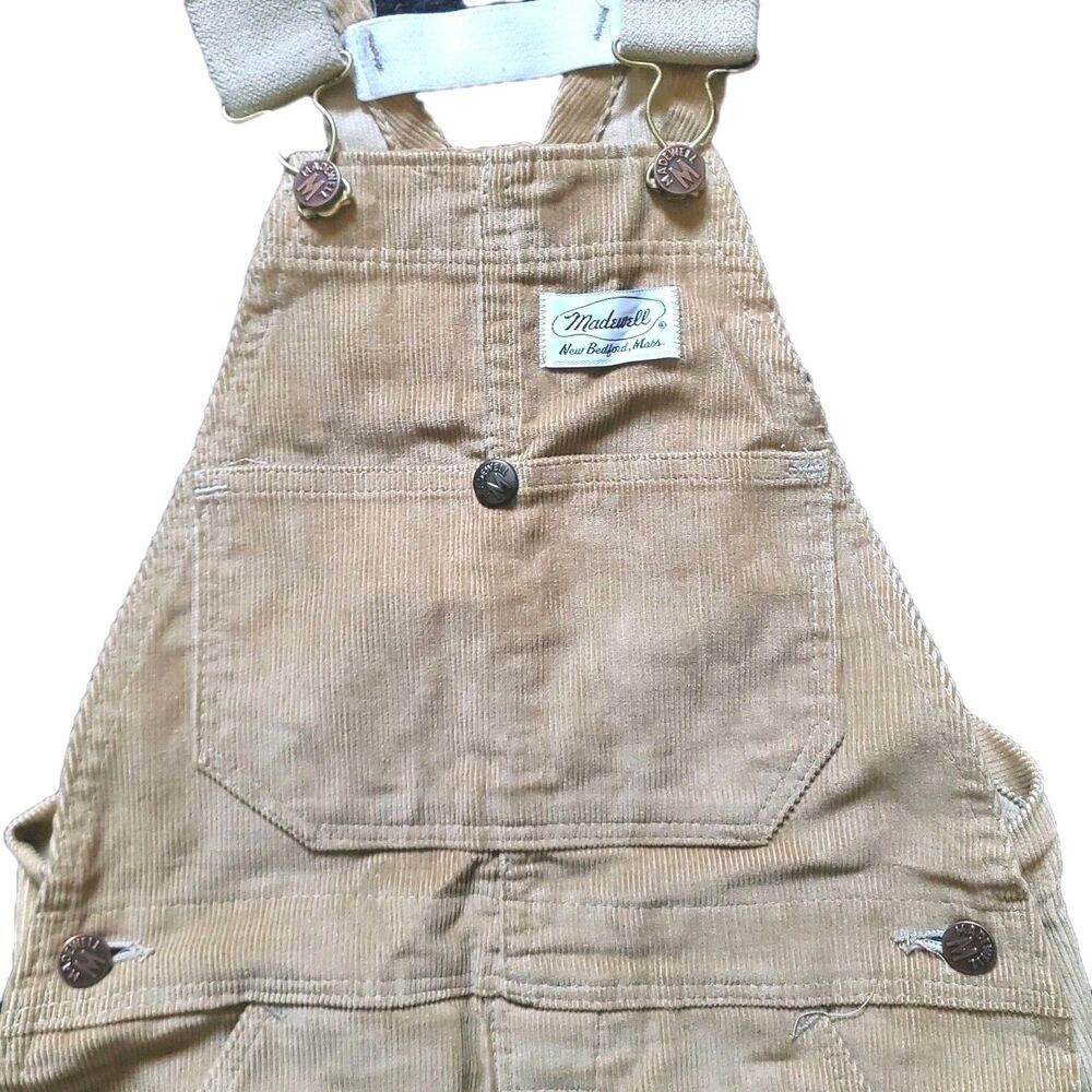 Madewell Tan Cord Overalls Unisex 26Wx33L Rockabilly Boho Gorpcore w/Tags READ